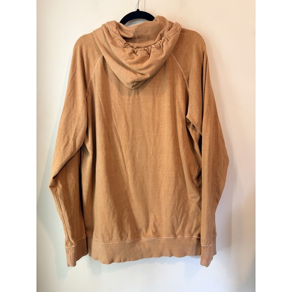 American Eagle XL Tan Lightweight Hoodie Distressed Wash Pullover Pocket Casual - Picture 5 of 5